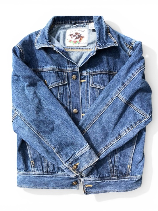 East West Jackets & Blazers - Vintage Blue Denim Jacket - Classic Jean Coat